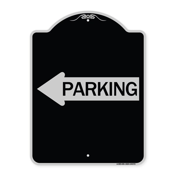 Parking With Left Arrow Heavy-Gauge Aluminum Architectural Sign, 24" x 18", BS-1824-24372